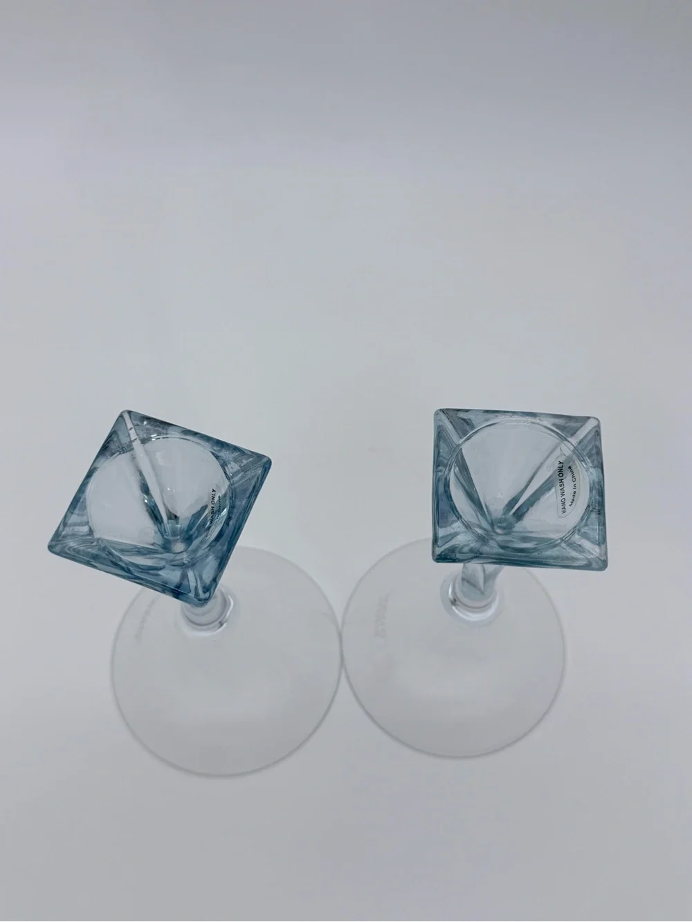 Vtg. LTD Bombay Blue Sapphire Mariner Martini Glasses Set W/Built In Shot Glass